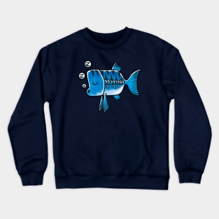 Sleepy Blue Fish Crewneck Sweatshirt